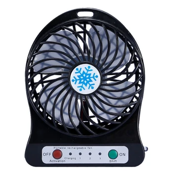 Акумулаторна батерия за преносим Мини вентилатор Въздушен охладител Мини настолен вентилатор USB-охлаждане Акумулаторни Ръчни вентилатори Черен