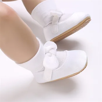 Обувки на принцесата за новородени момичета С мек нос и неплъзгащи подметки, обувки за първите ходунков, детски обувки за бебета