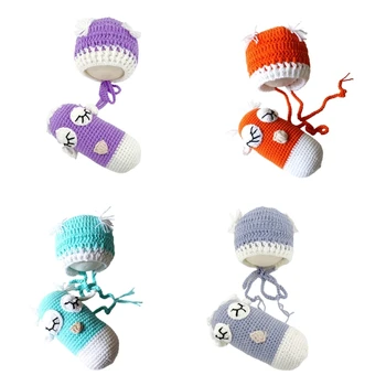 Прекрасен набор от играчки за новороденото, свързани с плетене на една кука, детска шапчица и комплект за снимка