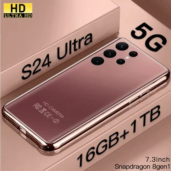 2023 Напълно Нов смартфон S24 Ultra 5G Оригинален мобилен телефон 16 + 1 TB 7,3-инчов HD екран с разблокированными две СИМ-карти от Мобилен телефон