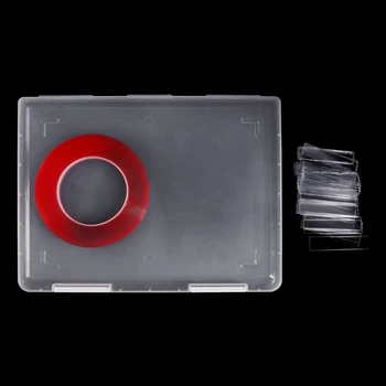 Носи кутия за съхранение с прозрачни панделки, външен калъф, контейнер за изкуствени нокти, прозрачен калъф за желе.