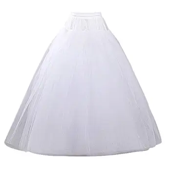 Съобщете за новия дизайн на долната поли-кринолина А-силует, без обръч, 3 слой бяла долната поли-слипа за сватбена рокля