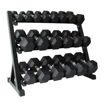 Xinrui Fitness rubber 2,5 кг-50 кг Шестоъгълник гири с гумено покритие за фитнес зала, комплект гири за фитнес