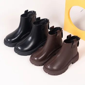 Ботуши за момичета MODX 2023, Нови пролетно-есенни обувки Martin, Модерни къси ботуши, Кожени ботуши, модерен стил