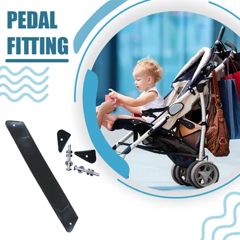 Черен Траен скоба за педали за колички Предотвратява приплъзване И гарантира Удобен Малък 37 см