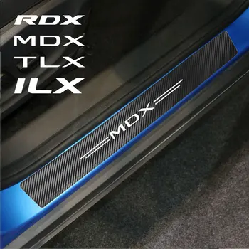 4ШТ Етикети На Прага на Колата е Автоматичен Праг на Защита От Надраскване Кожена Стикер От Влакна, Аксесоари За Acura RDX YD3 MDX TLX ILX