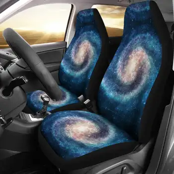 Galaxy Blue Млечния Път Space Print Калъф За Седалка Комплект Калъфи За столчета за автомобил 2 бр, автоаксесоари, Автомобилни Постелки