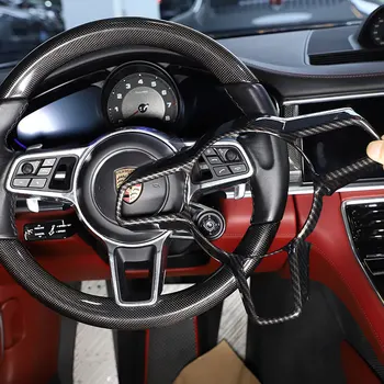 За Porsche Cayman 2016 ABS карбон/Червен автомобилен волан Рамка тампон стикер Автоаксесоари