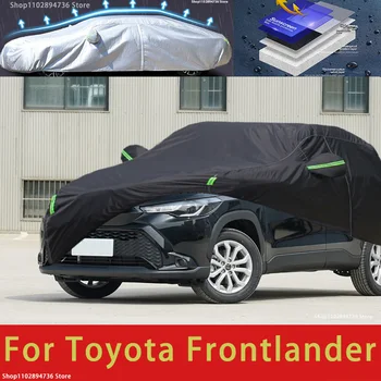 За Toyota Frontlander идеални автомобилни покривала за външна защита от снега козирка прахоустойчив, Водоустойчив външен черен калъф за кола