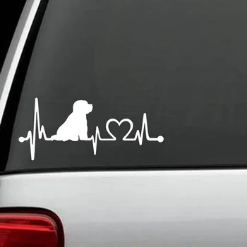 За Bichon-Фриз Монитор на сърдечната честота спасителен кръг стикер за кучета автомобилен стайлинг