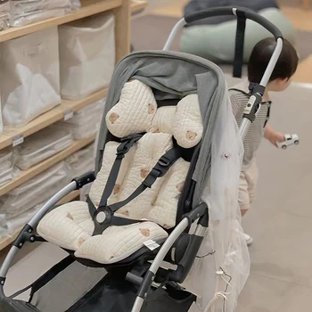 Нова детска количка, Памучен възглавница за столче за кола, есенно-зимния сгъсти детски памучен тампон, Аксесоари за колички