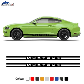 Страничният Пола на Вратата на Колата В Ивица, Стикер От Въглеродни Влакна, Vinyl Стикер За Ford Mustang Shelby GT 500 2015 2016 2017 2018 2019 Аксесоари