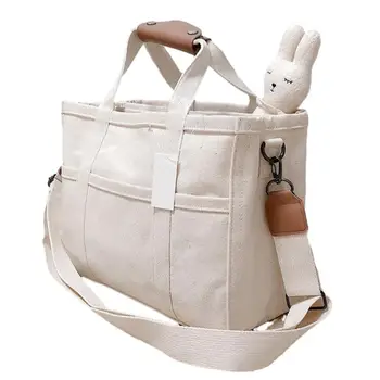 Пътна чанта за памперси, чанта за лаптоп с голям капацитет, чанта през рамо, Холщовая Детска пътна чанта, Чанта, Подвижна чанта-тоут, Чанта за памперси
