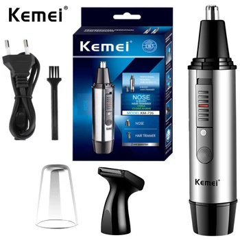Комплект за грижа Kemei 2в1, Машинка за подстригване, за нос, за мъже, Акумулаторна батерия Тример за лице, Машинка за оформяне на брада за премахване на косми в носа и ушите