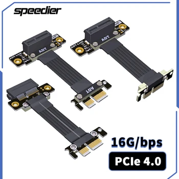 16G/bps Двойна 90-градусов правоъгълен удължител PCI Express 4.0 x1-X1 Странично Удължител за PCI-E x1 аудио, lan, USB карти