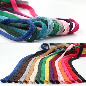 10-метрова памучен плосък двупластова цветна плетени въжета за връзване на талията, въже за пуловери, шнур за шапки, въже за детска каишка, направи си сам