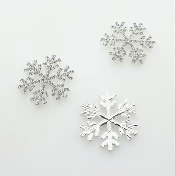 10шт Пряжек с кристали във формата на снежинки, Сватбени декорации и Аксесоари със собствените си Ръце Облекло Сребърни Копчета Плоски Плъзгачи