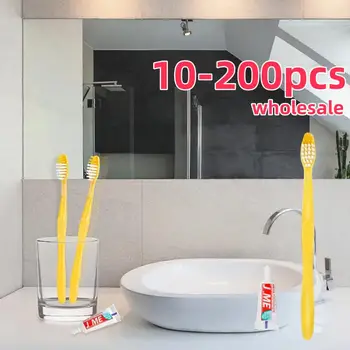10/50/100/200 бр. хотелски аксесоари за пътуване стоматологичен комплект четка за зъби за Еднократна употреба комплекти паста за зъби на едро дискове опаковка
