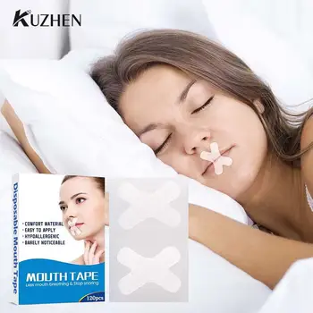 120шт Лента за сън, тиксо на устата хъркането За подобряване на дишането на носа, за подобряване на нощния сън, намаляване на дишане уста и хърка