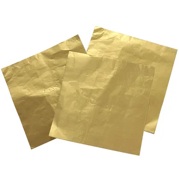 200шт Хартия от алуминиево фолио Златни амбалажна хартия за опаковане на Подаръци за шоколадови конфетных бомбочек за вана (златно)