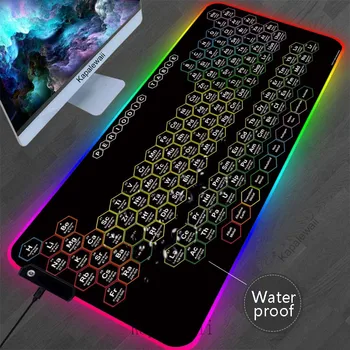 Разширено подложка за мишка с периодичната таблица на Вода с HD-принтом, непромокаема подложка за мишка, цветна подложка за мишка за геймъри, подложка за настолни компютри XXL, подложка за компютърна маса