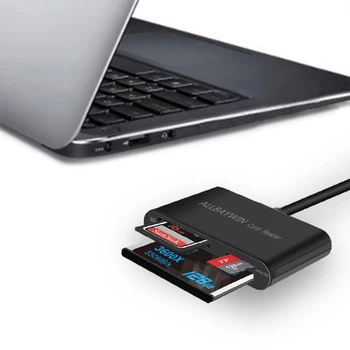 Четец на Карти Памет USB 3.0, Адаптер Компактна Флаш-Карти за SD/Micro-SD/CF Карти, Мултифункционален Конвертор за Компютър, Директна Доставка