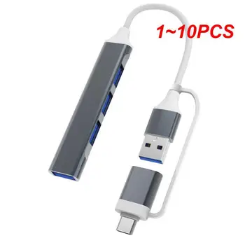 1-10 Бр. Докинг станция Type C USB 3.0 3.0 2.0 Хъб, 4 порта, адаптер с няколко разветвителями OTG за КОМПЮТРИ Macbook Алуминий
