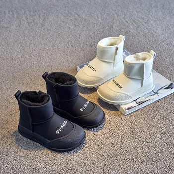 Детски зимни водоустойчива и мини зимни обувки за момчета и момичета, памучни обувки с плюшем и дебелина изолация, за момчета и момичета